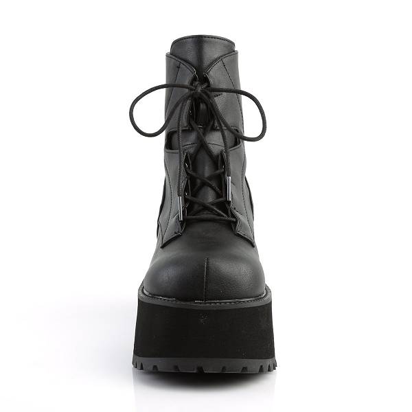 Demonia Women's Ranger-102 Platform Ankle Boots - Black Vegan Leather D8096-73US Clearance